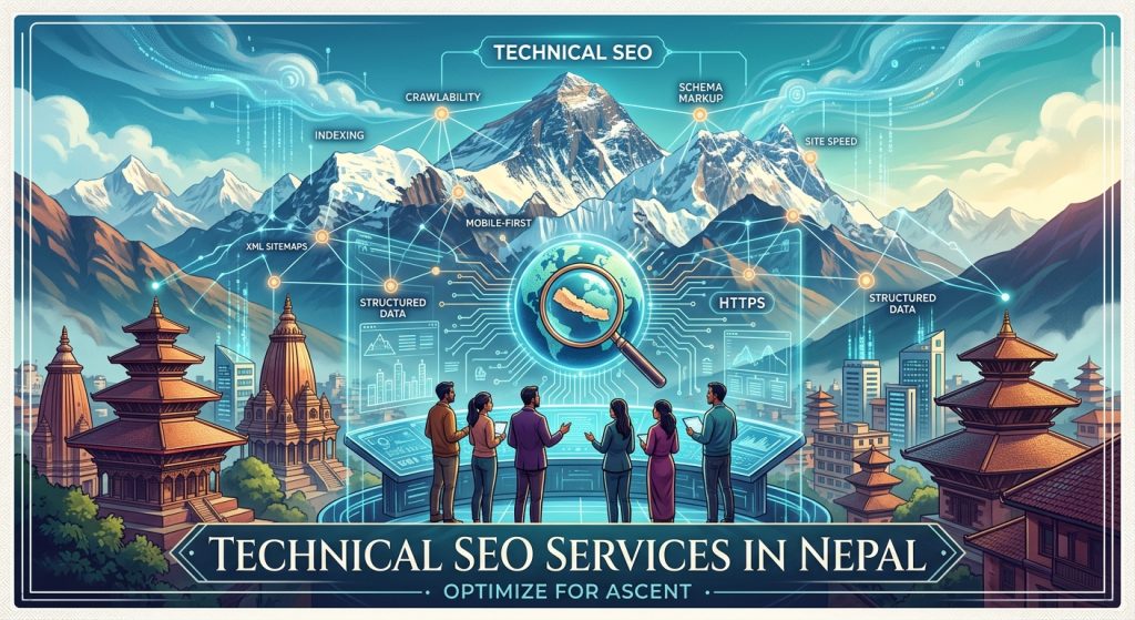 An image showing the technical SEO services in the context of Nepal.
